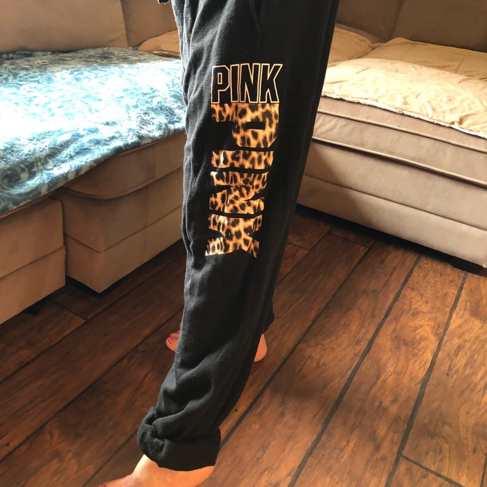 PINK brand sweats with cheetah logo